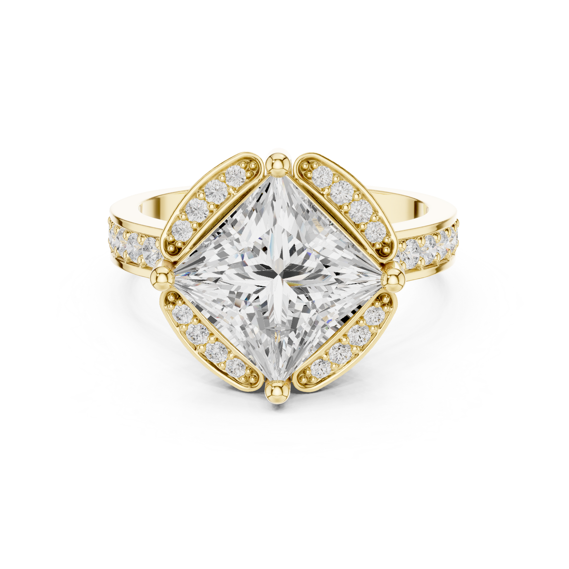 Mixed Shape Lab Grown Diamond Halo Ring