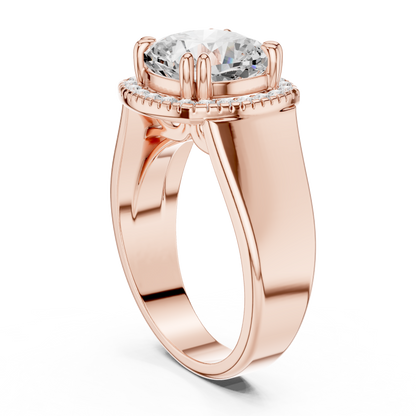 Round Halo Lab Grown Diamond Ring