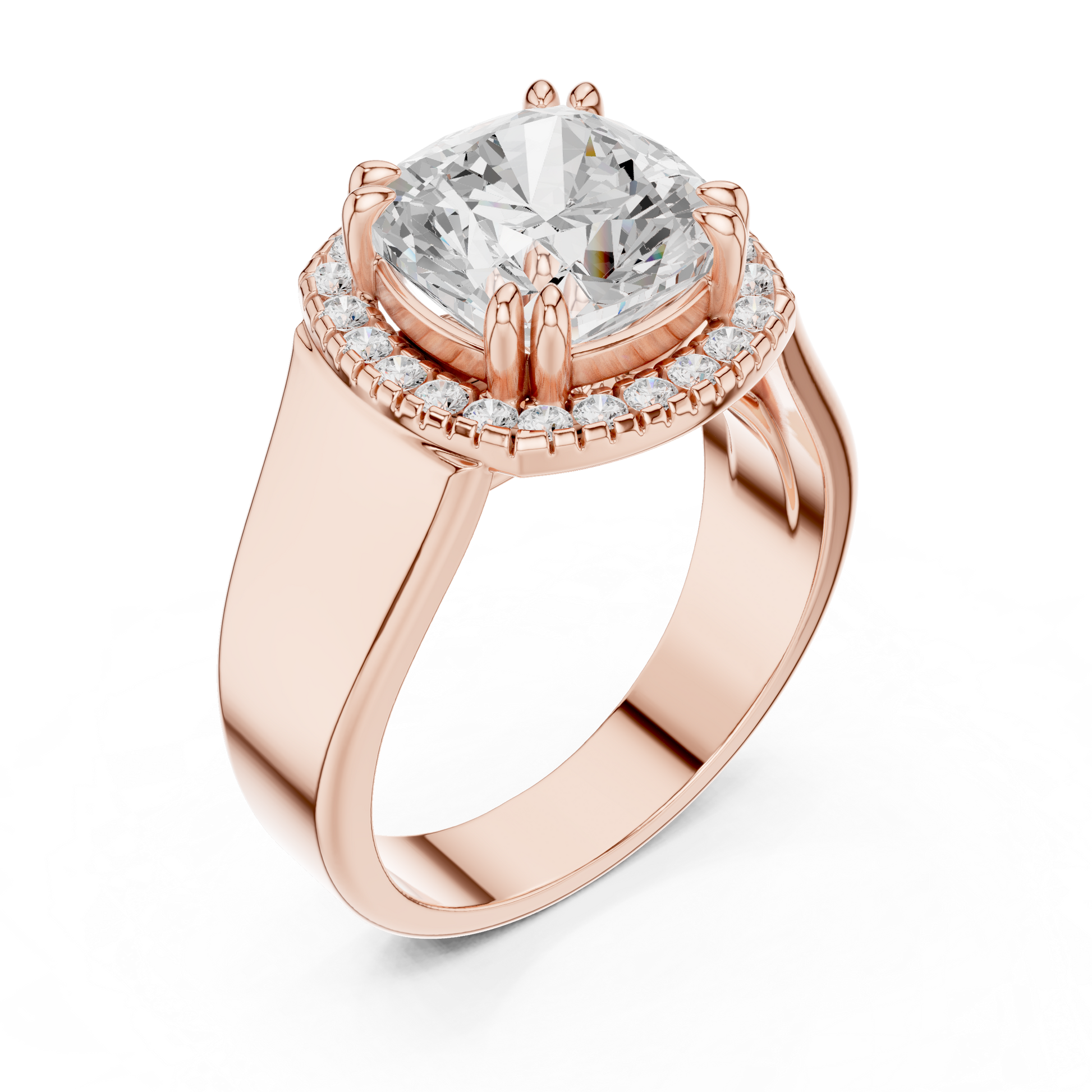 Round Halo Lab Grown Diamond Ring