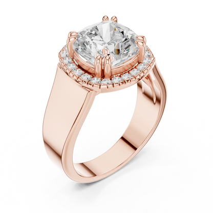 Round Halo Lab Grown Diamond Ring