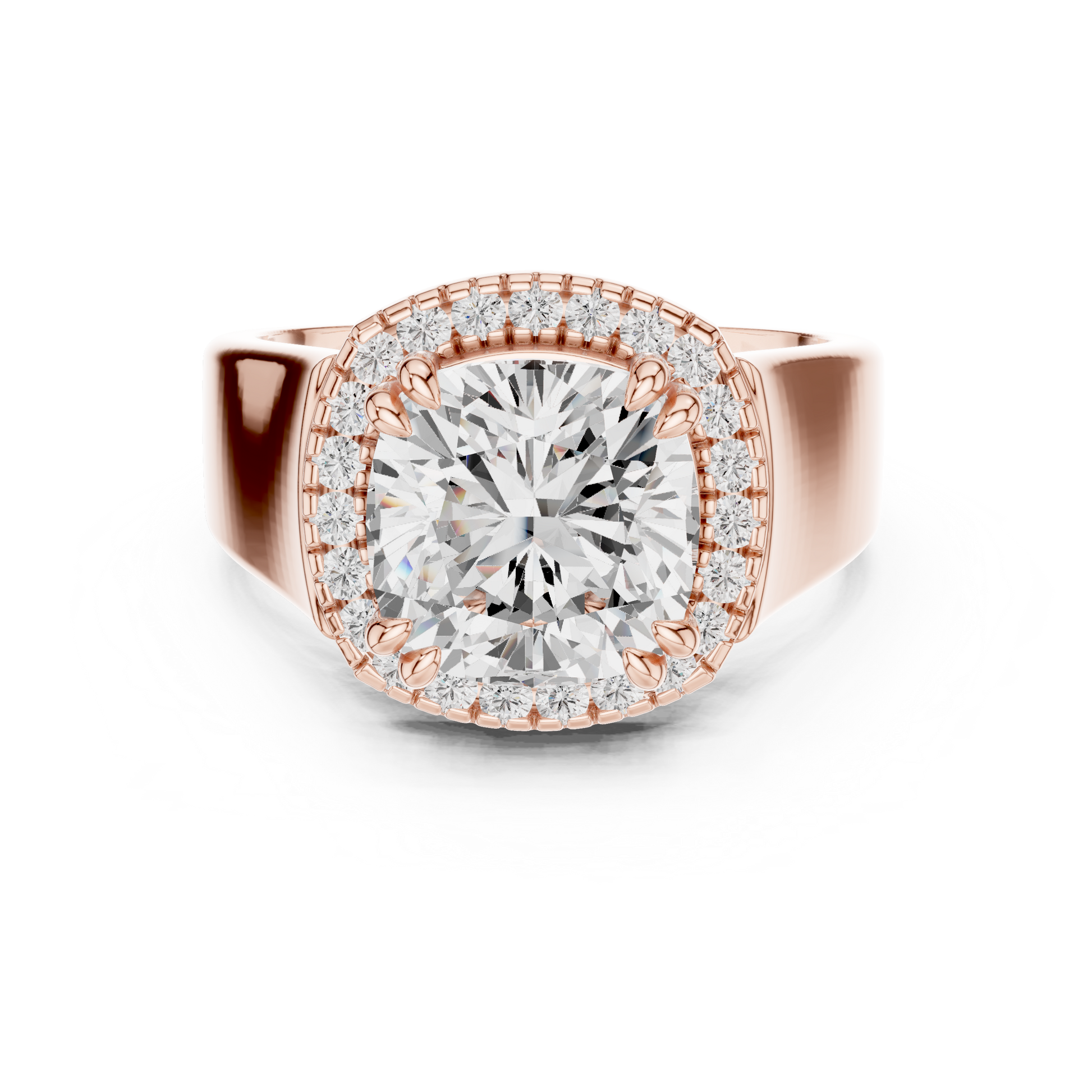 Round Halo Lab Grown Diamond Ring
