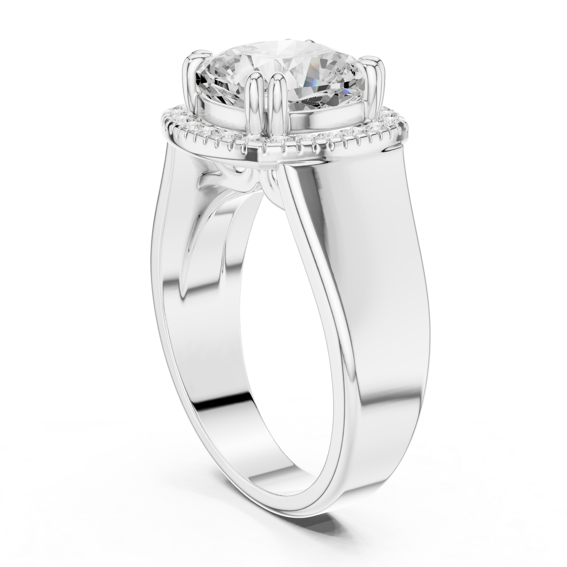 Round Halo Lab Grown Diamond Ring