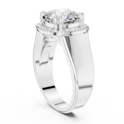 Round Halo Lab Grown Diamond Ring