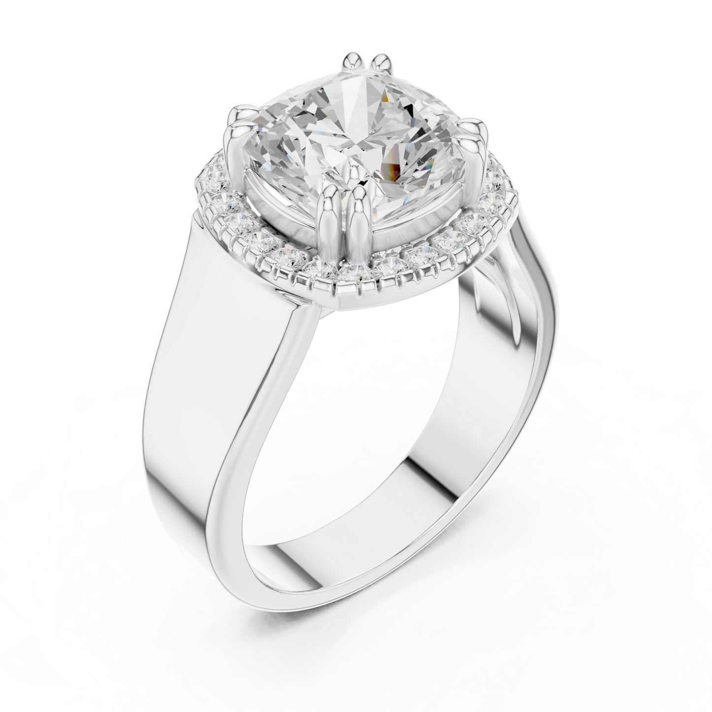 Round Halo Lab Grown Diamond Ring