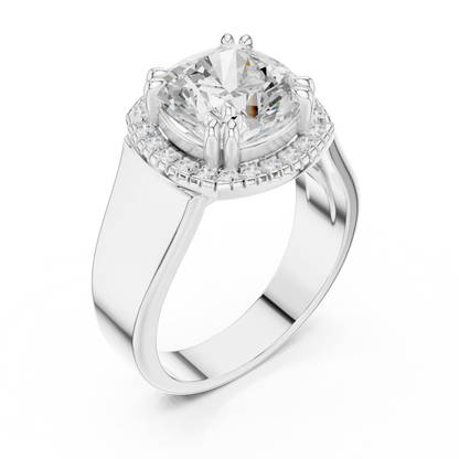 Round Halo Lab Grown Diamond Ring