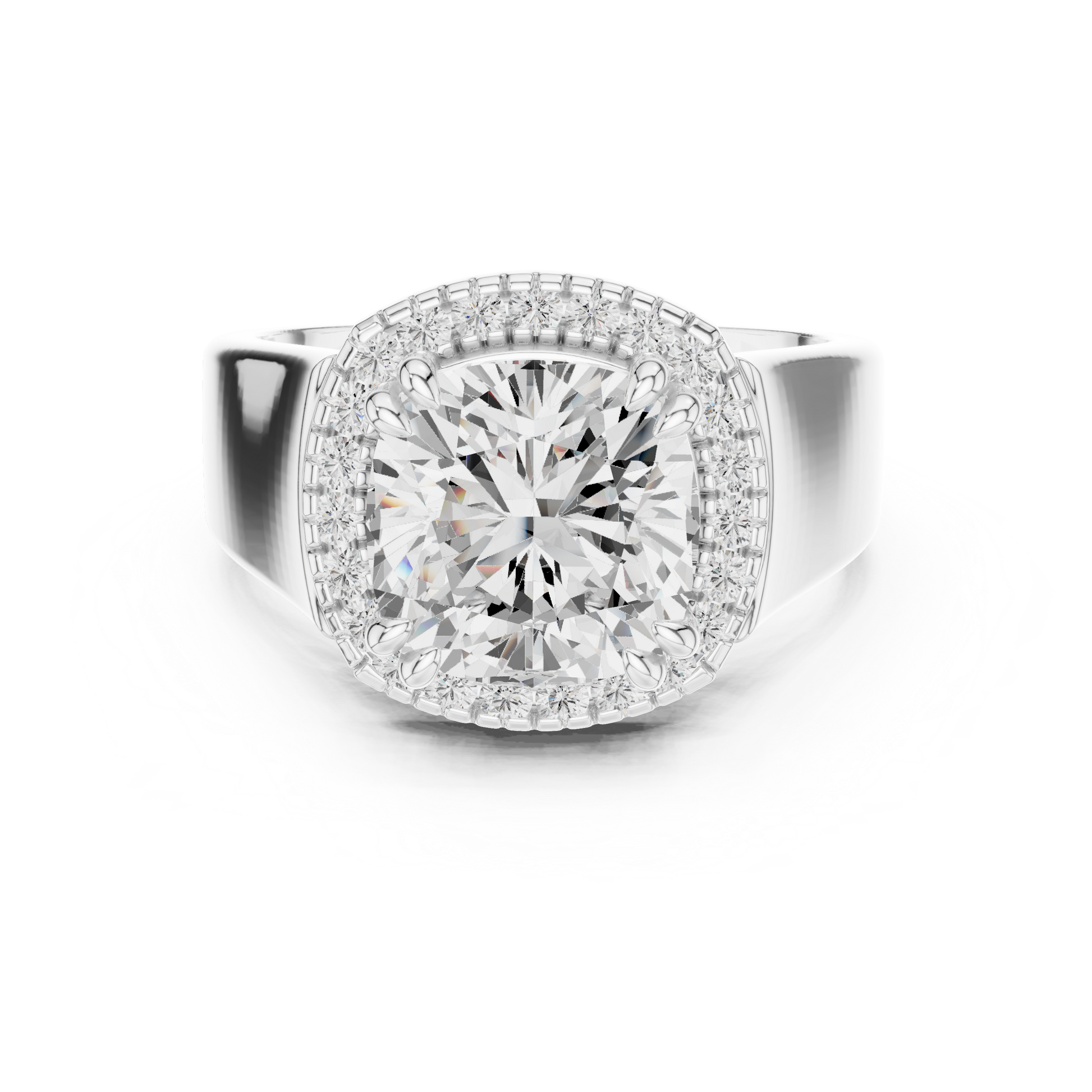 Round Halo Lab Grown Diamond Ring
