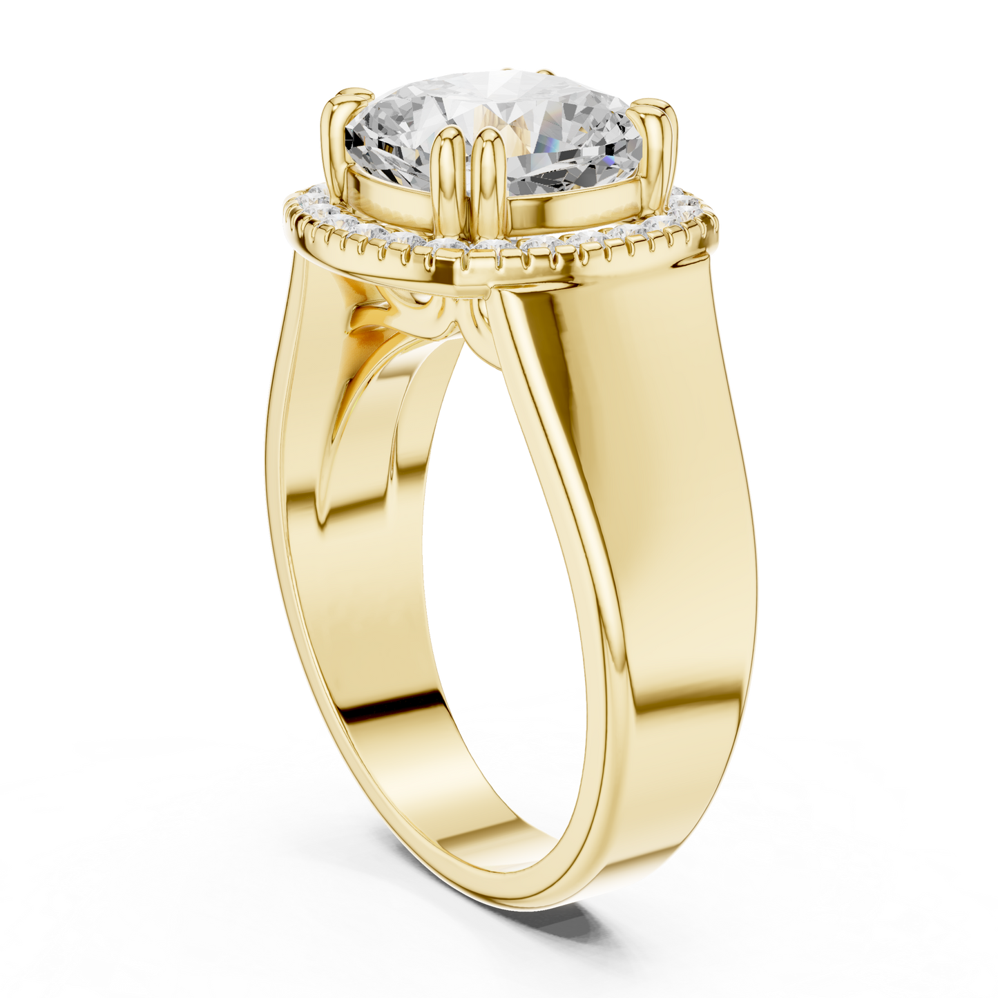 Round Halo Lab Grown Diamond Ring