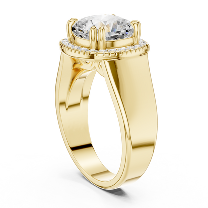 Round Halo Lab Grown Diamond Ring