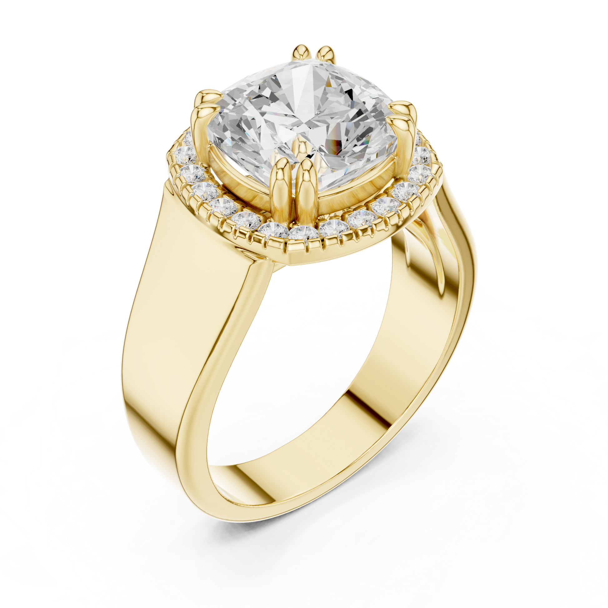 Round Halo Lab Grown Diamond Ring