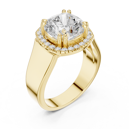 Round Halo Lab Grown Diamond Ring