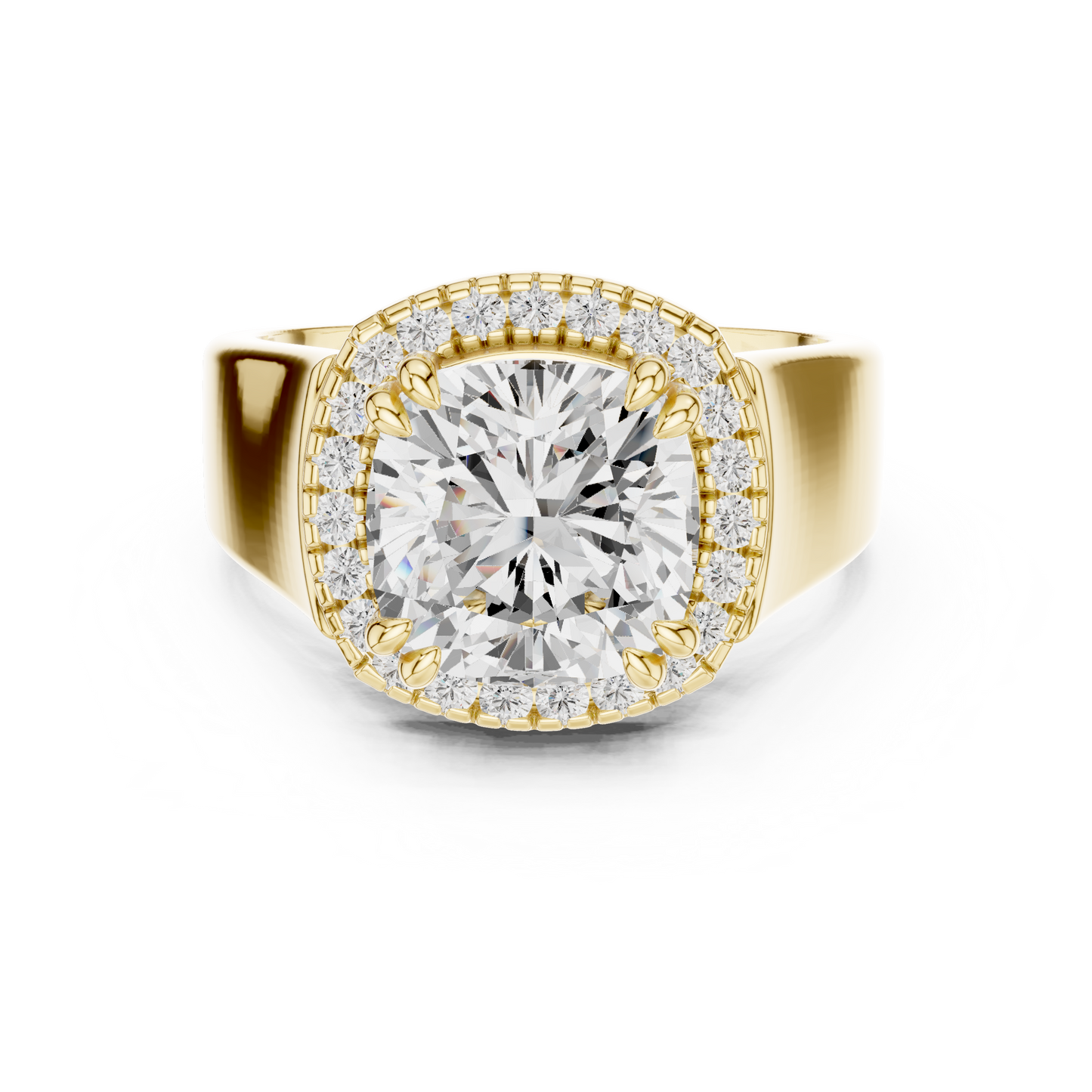 Round Halo Lab Grown Diamond Ring