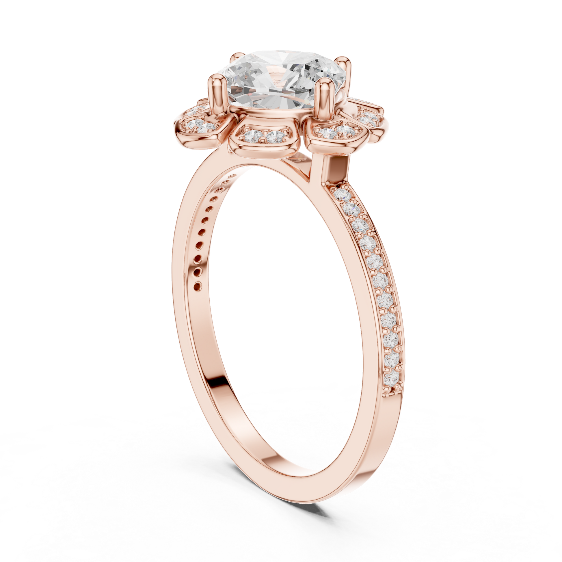 Mixed Shape Lab Grown Diamond Halo Ring