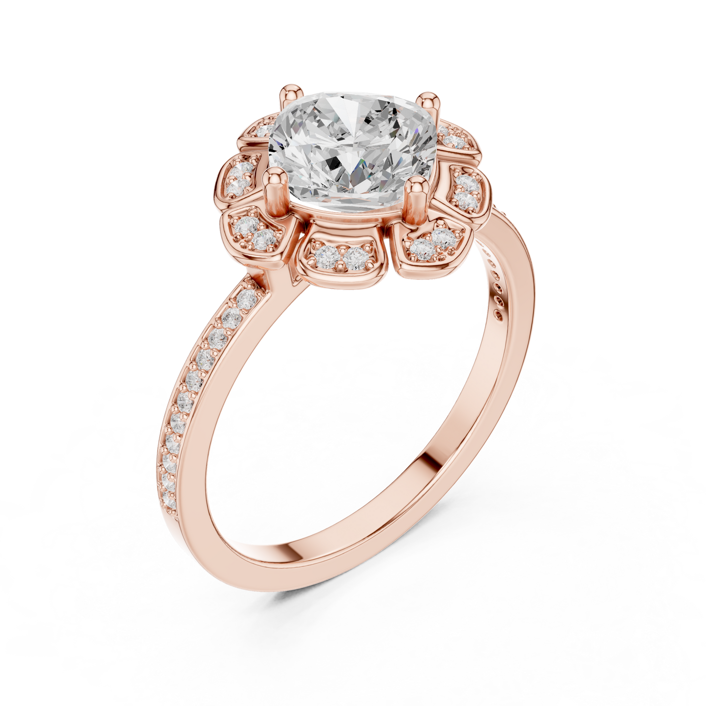 Mixed Shape Lab Grown Diamond Halo Ring