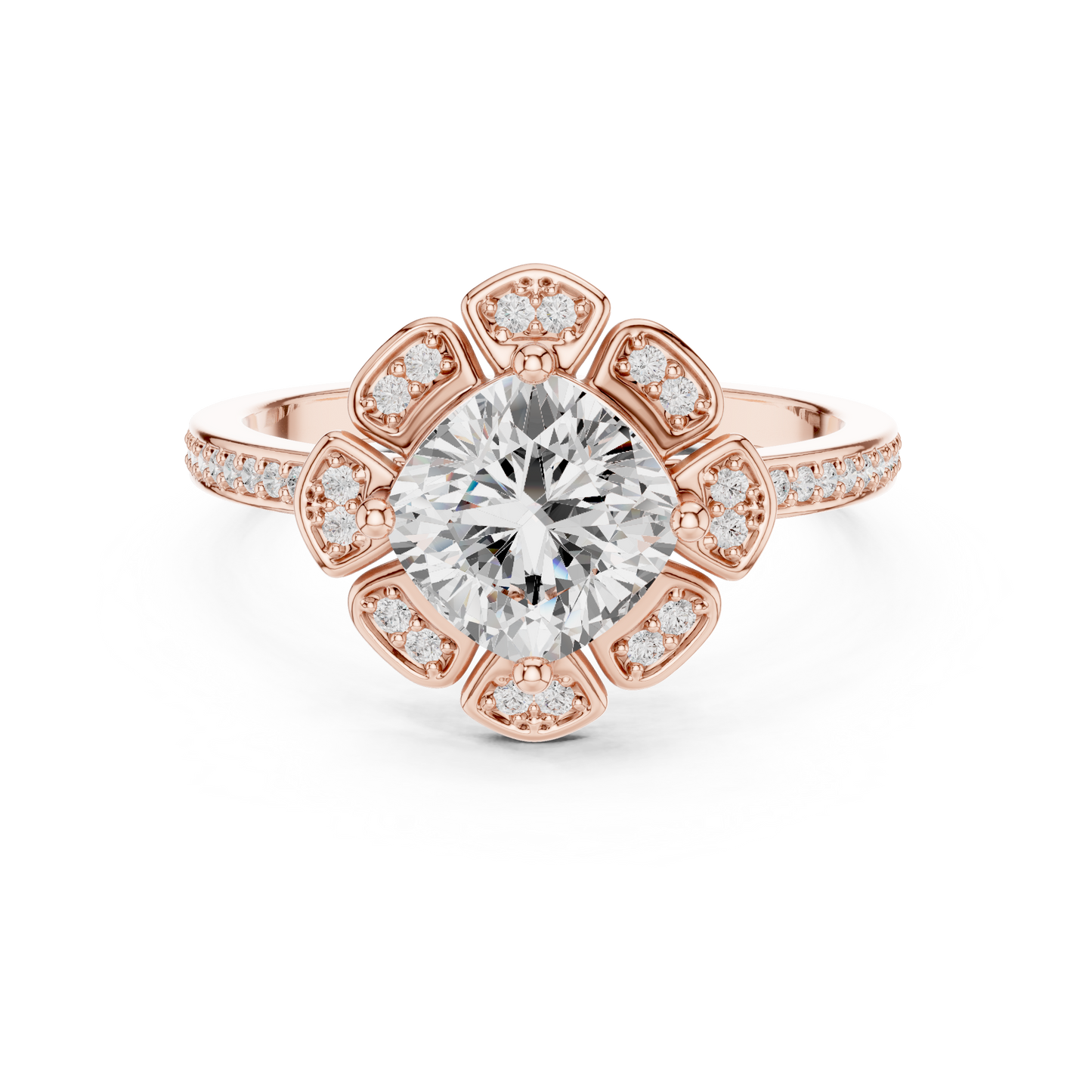 Mixed Shape Lab Grown Diamond Halo Ring