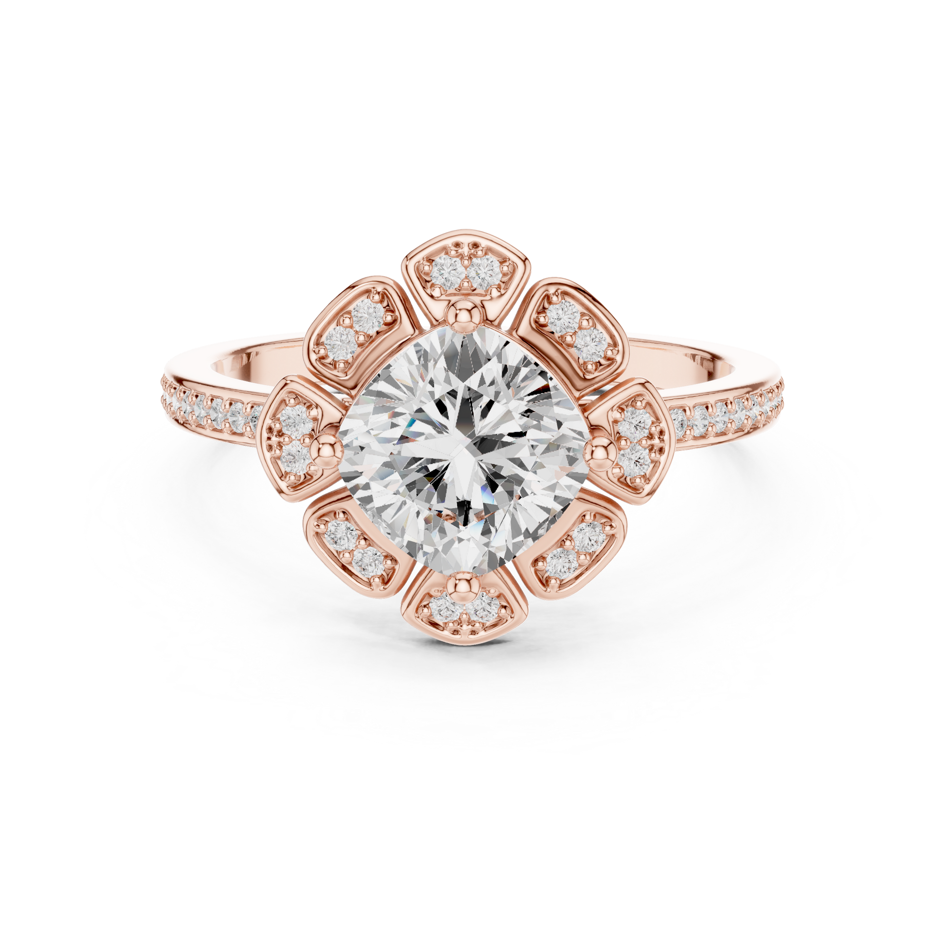 Mixed Shape Lab Grown Diamond Halo Ring