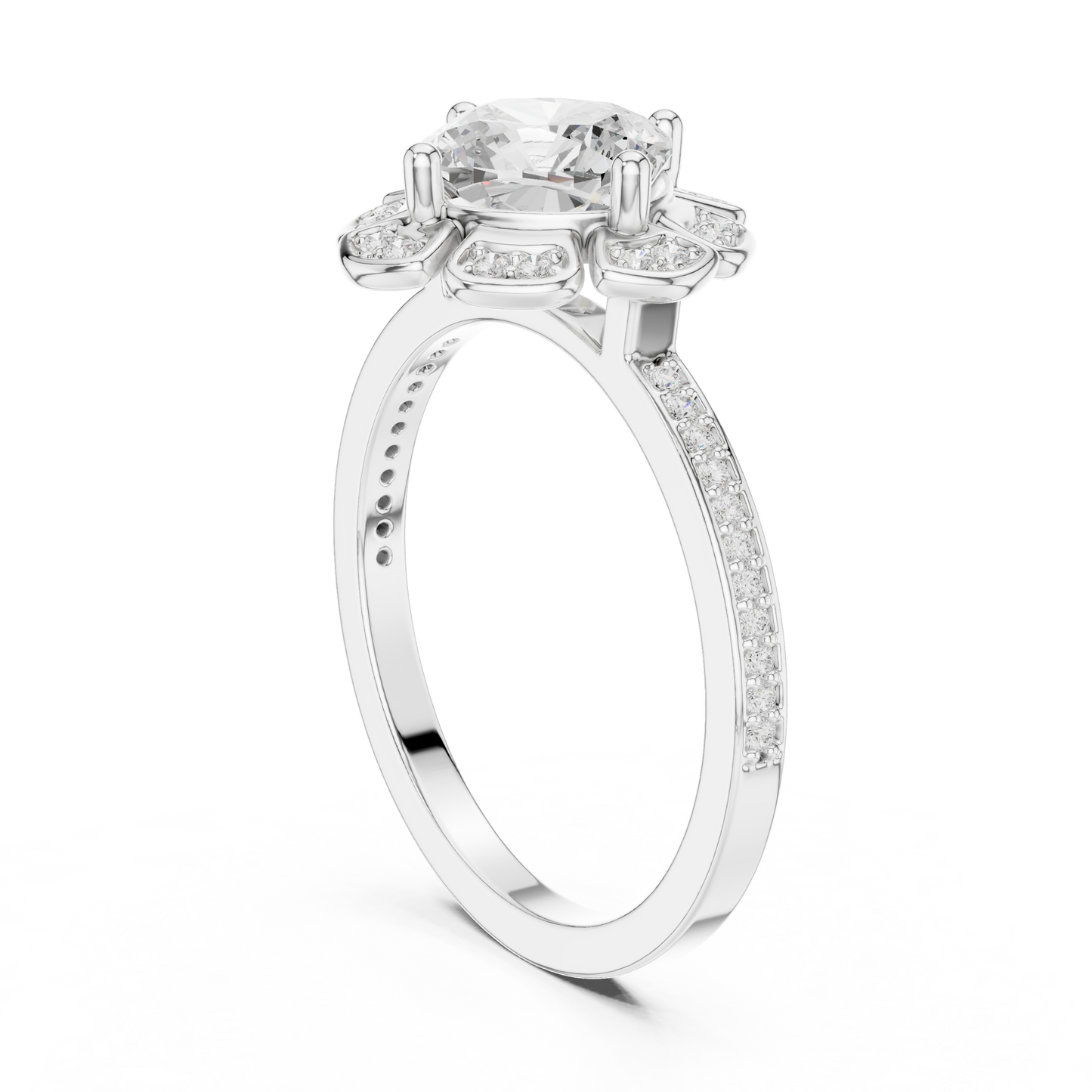 Mixed Shape Lab Grown Diamond Halo Ring