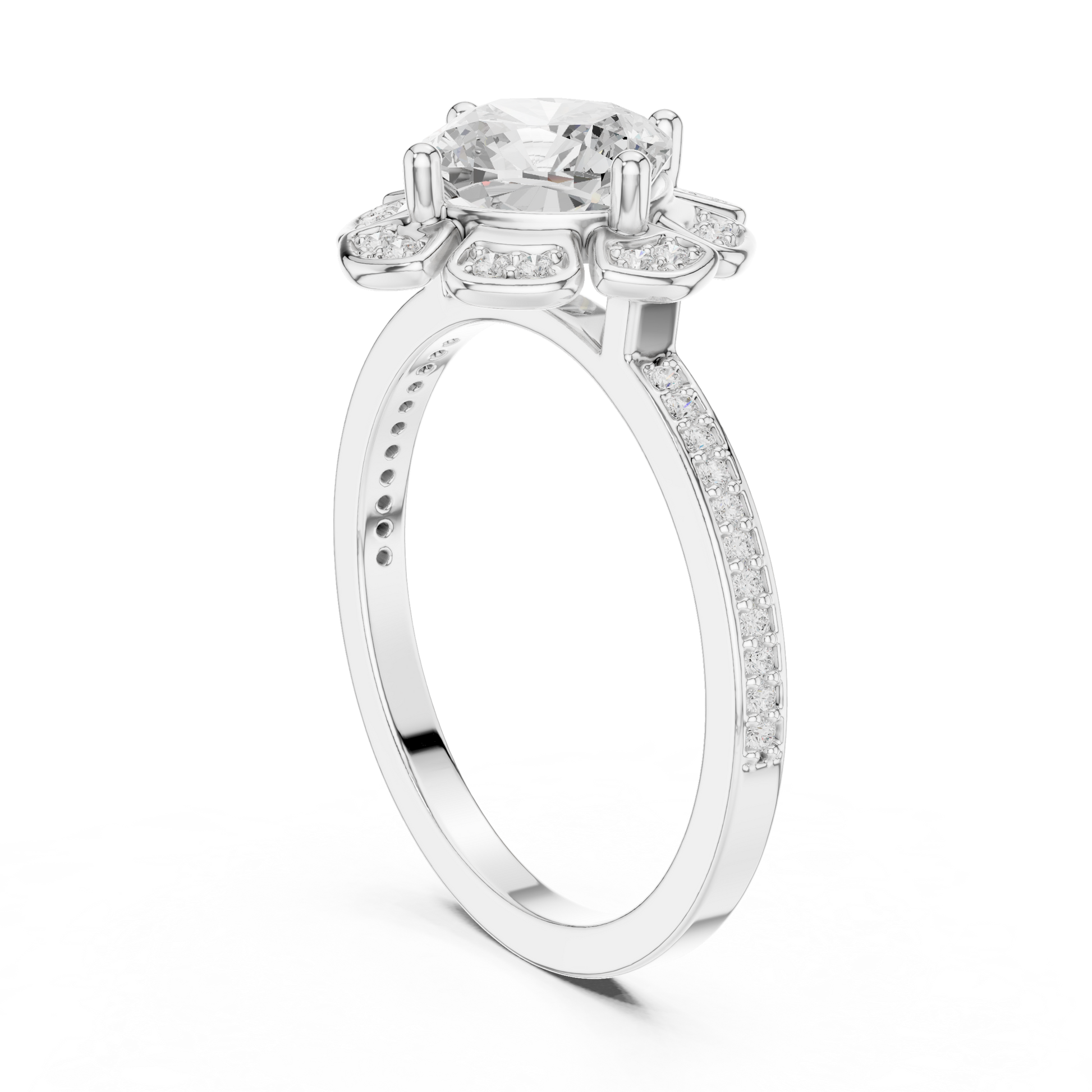 Mixed Shape Lab Grown Diamond Halo Ring