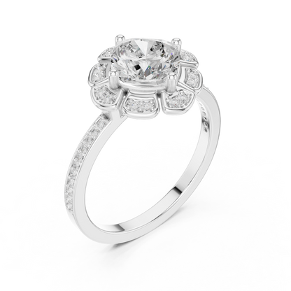 Mixed Shape Lab Grown Diamond Halo Ring