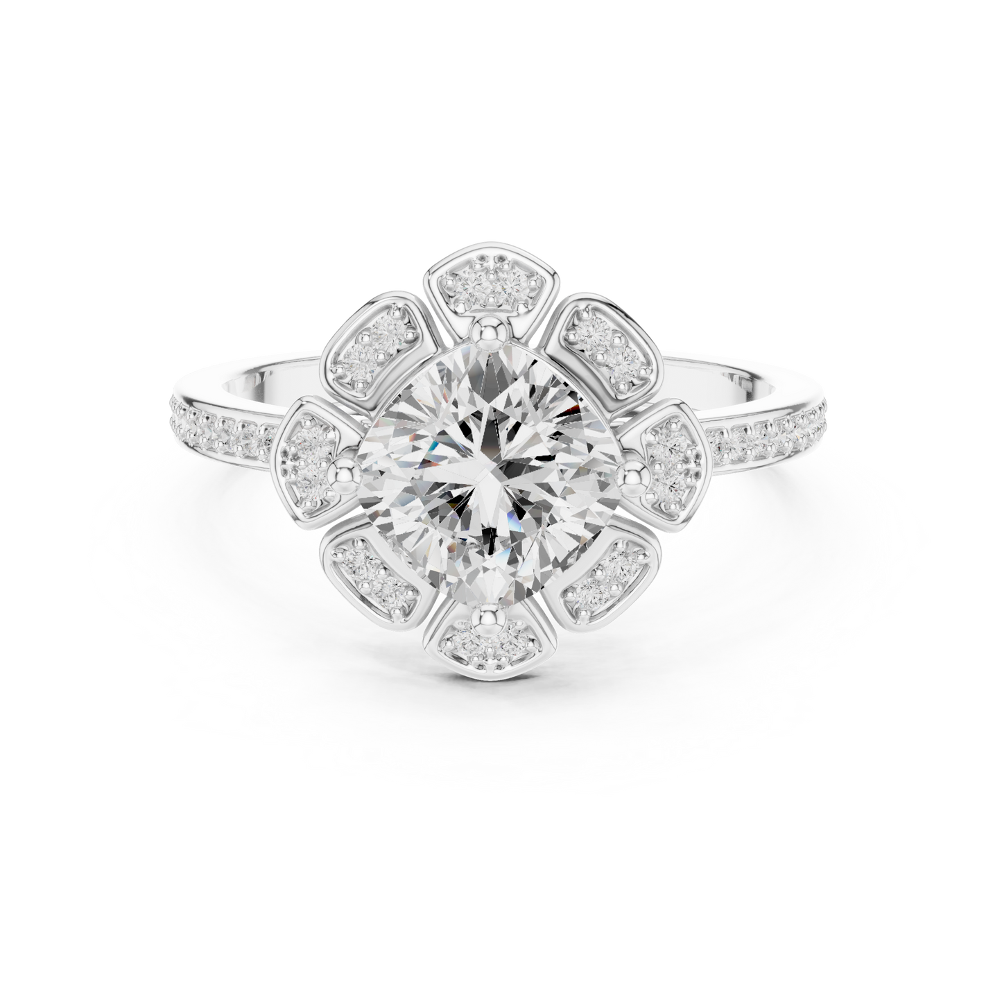 Mixed Shape Lab Grown Diamond Halo Ring