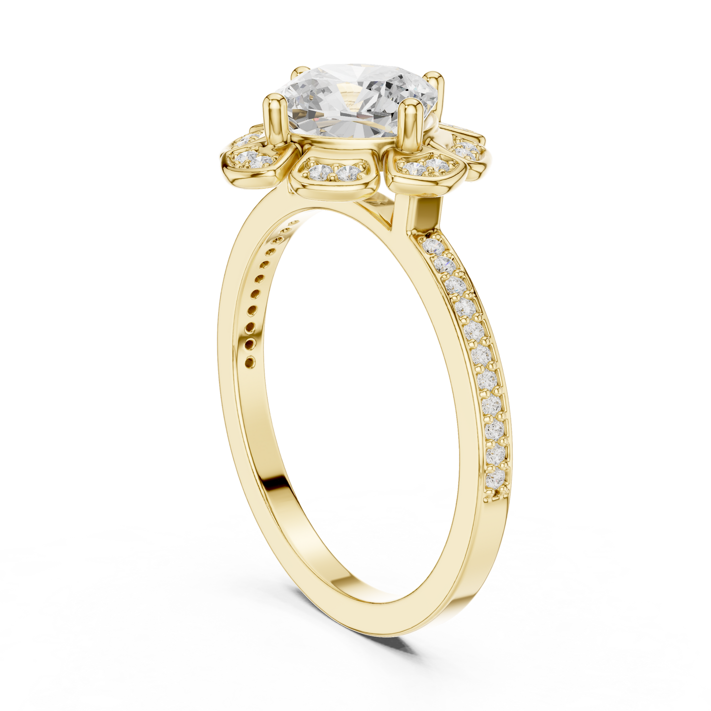 Mixed Shape Lab Grown Diamond Halo Ring