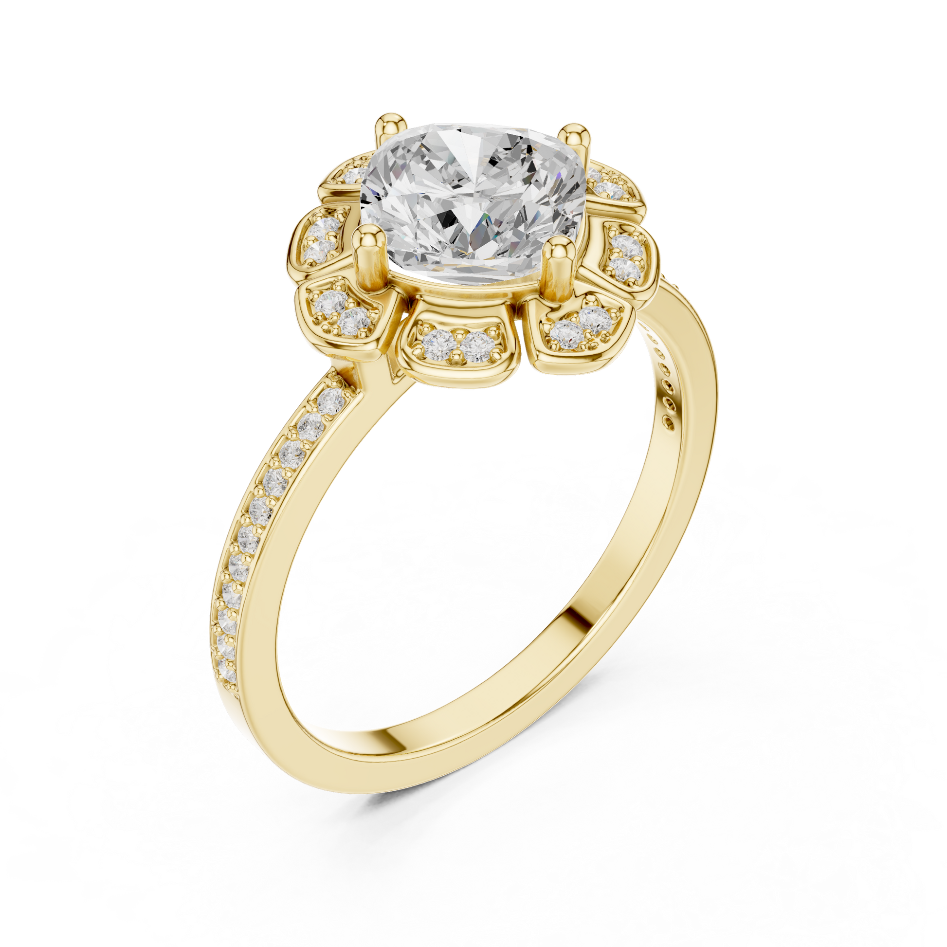 Mixed Shape Lab Grown Diamond Halo Ring