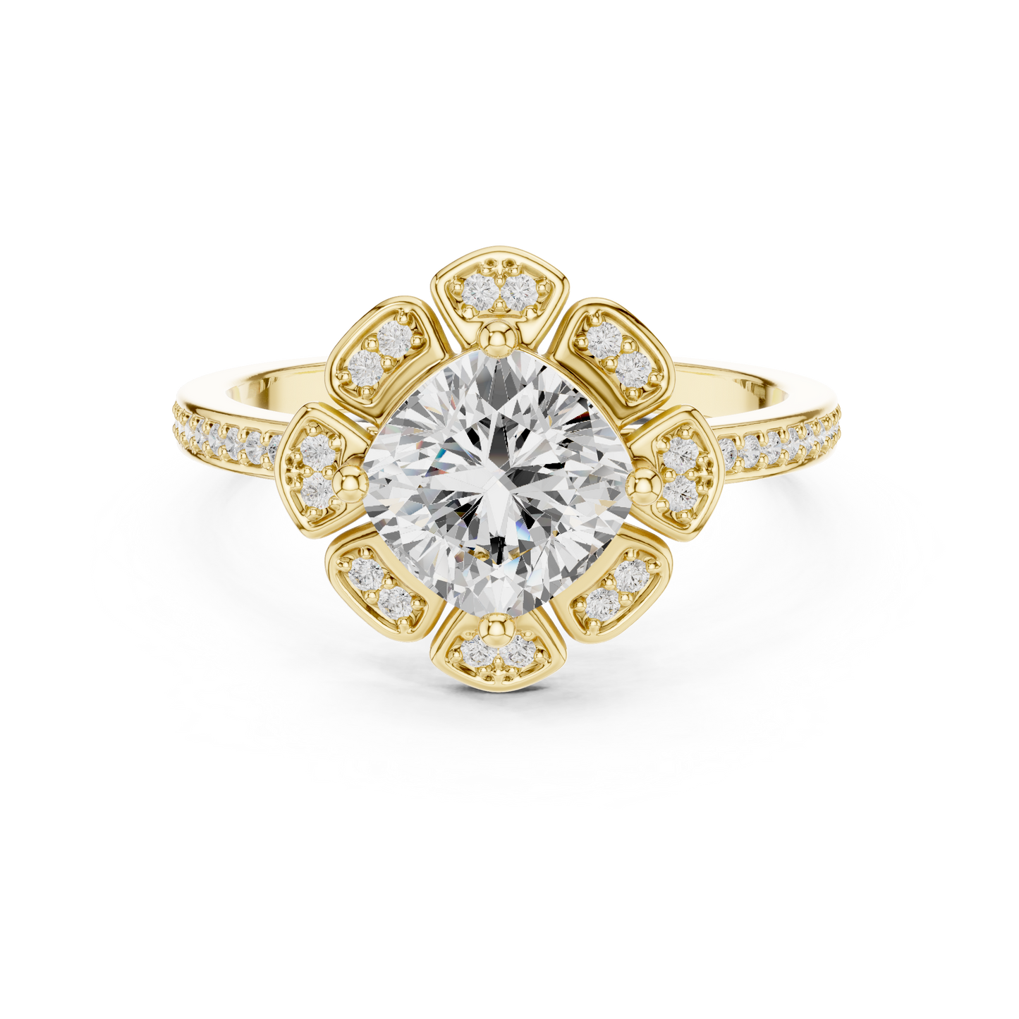 Mixed Shape Lab Grown Diamond Halo Ring