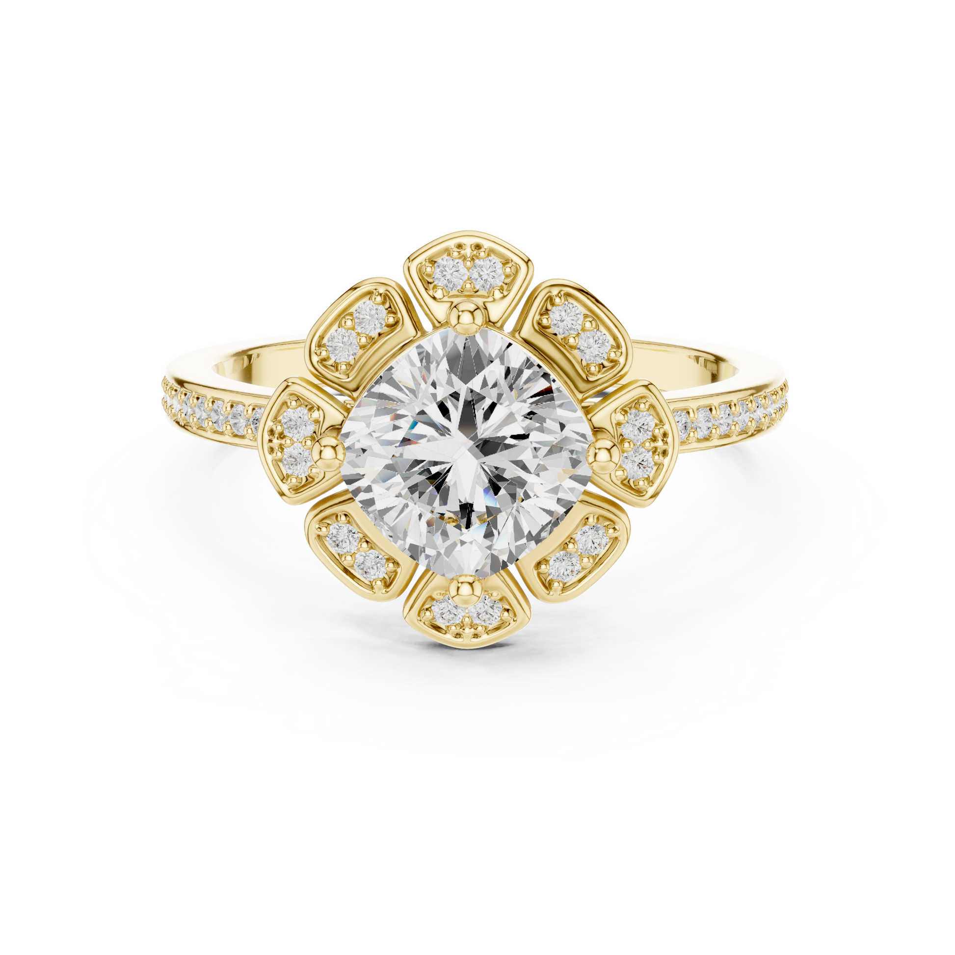 Mixed Shape Lab Grown Diamond Halo Ring