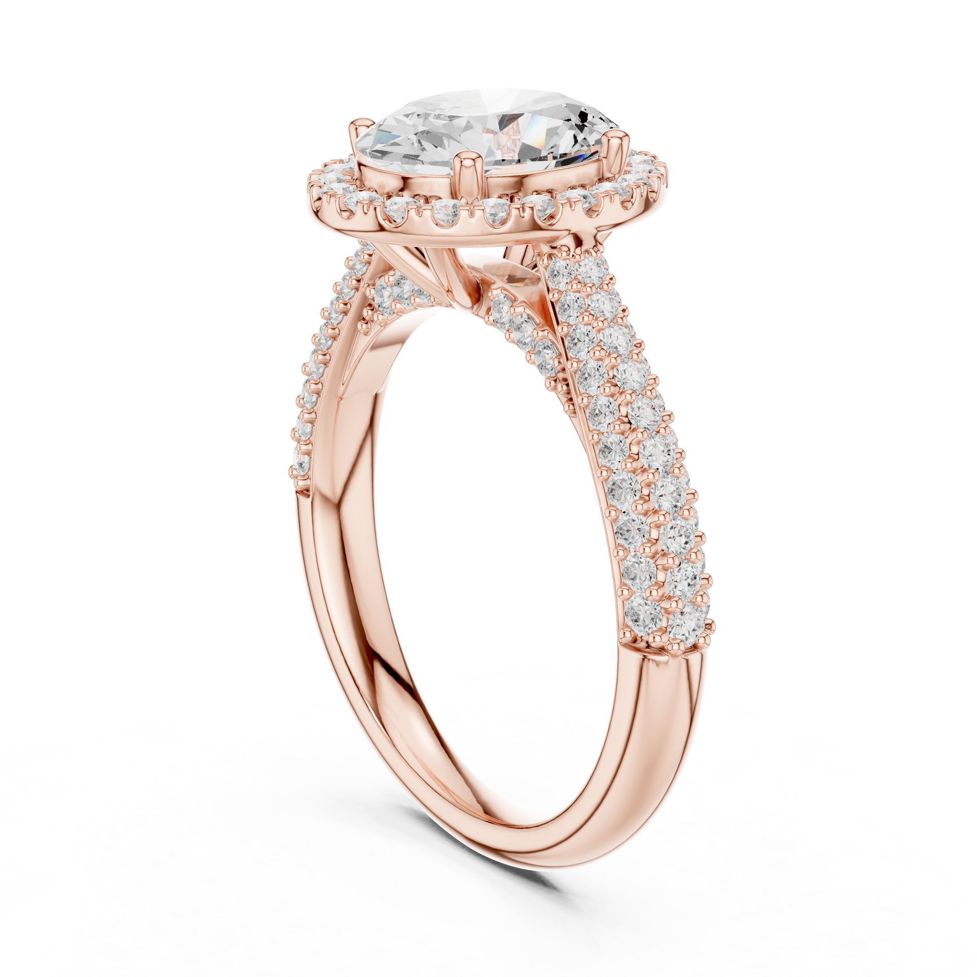Round Halo Lab Grown Diamond Ring