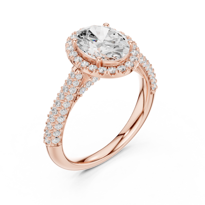 Round Halo Lab Grown Diamond Ring