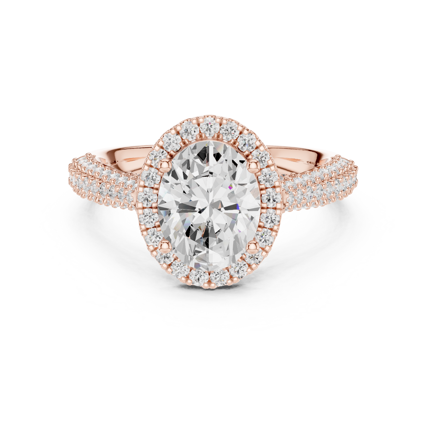 Round Halo Lab Grown Diamond Ring