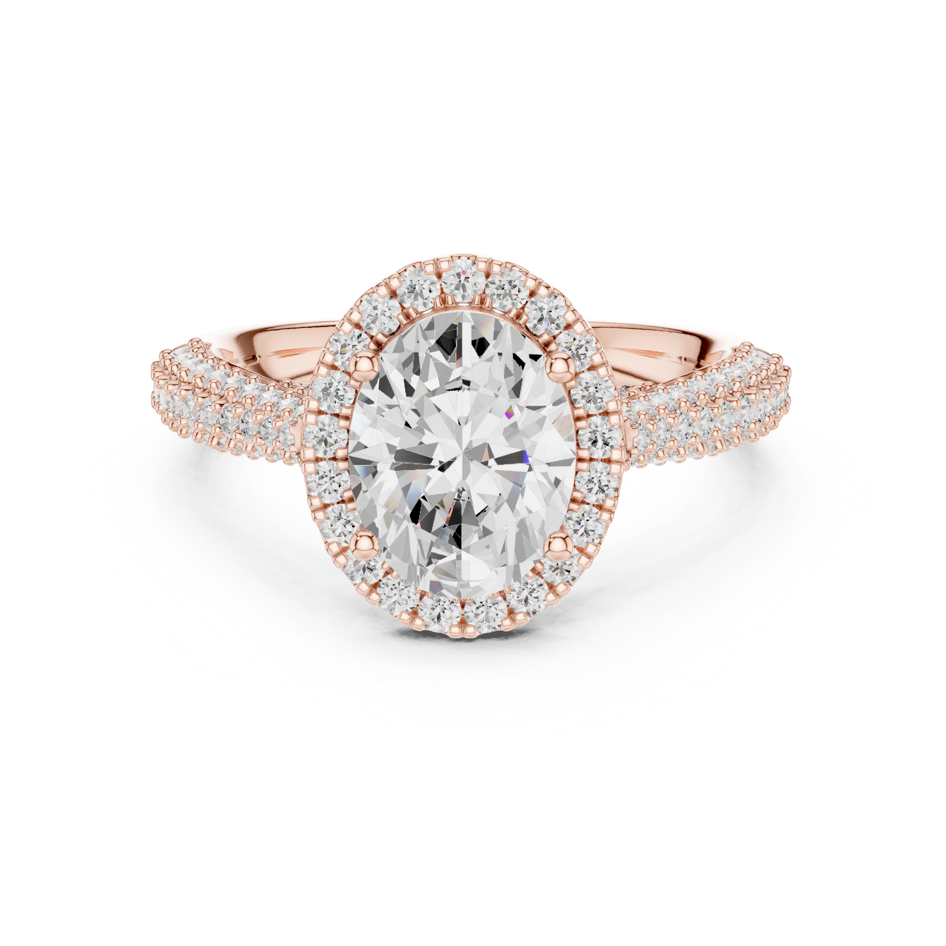 Round Halo Lab Grown Diamond Ring
