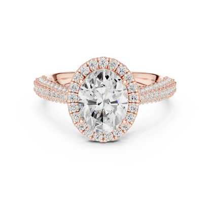 Round Halo Lab Grown Diamond Ring