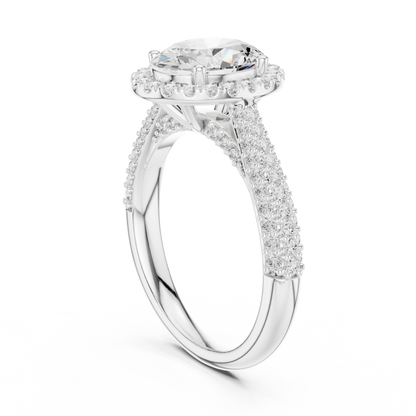 Round Halo Lab Grown Diamond Ring