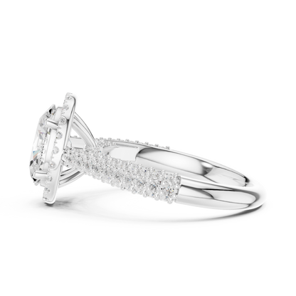 Round Halo Lab Grown Diamond Ring