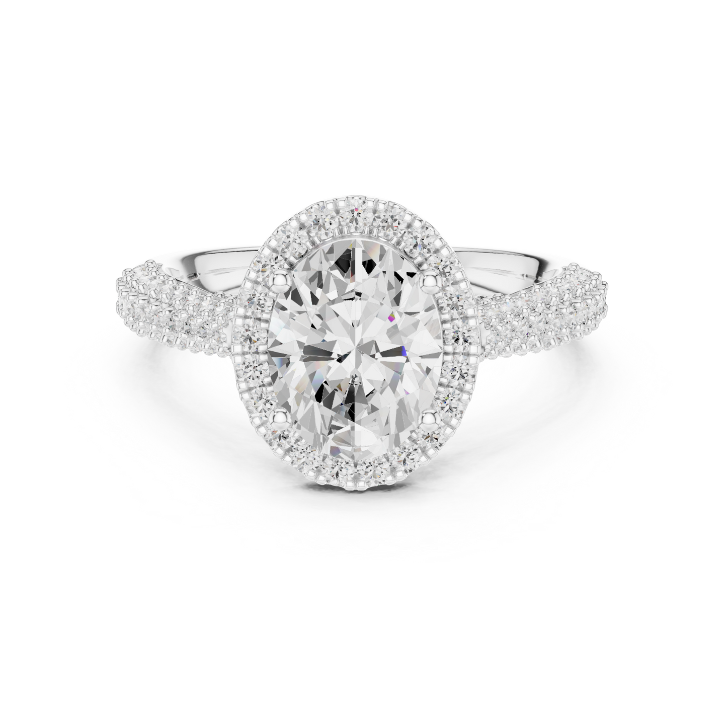 Round Halo Lab Grown Diamond Ring