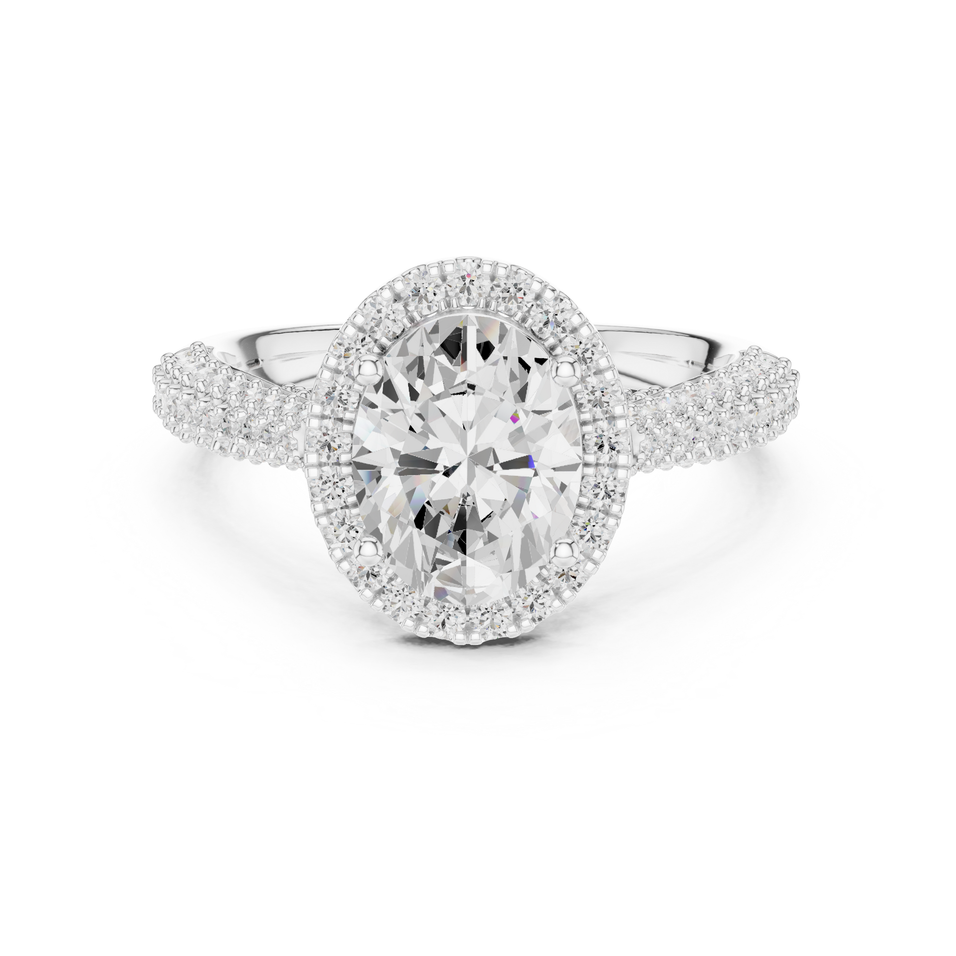 Round Halo Lab Grown Diamond Ring