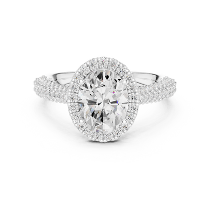 Round Halo Lab Grown Diamond Ring
