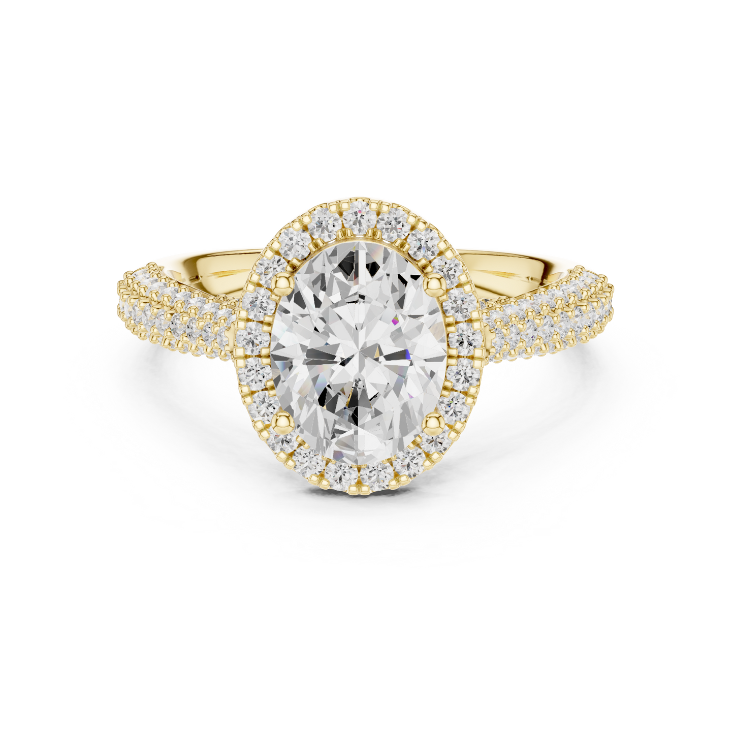 Round Halo Lab Grown Diamond Ring