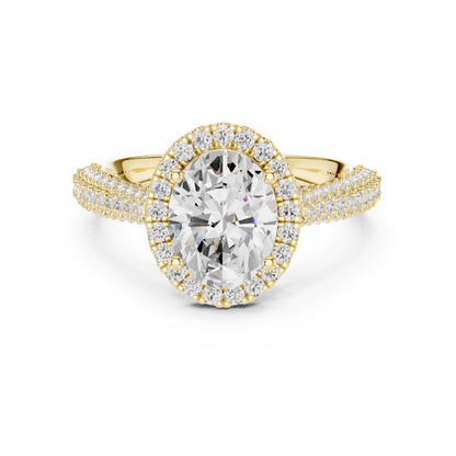Round Halo Lab Grown Diamond Ring
