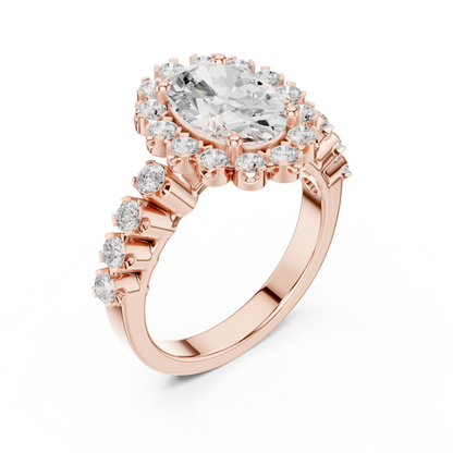 Mixed Shape Lab Grown Diamond Halo Ring