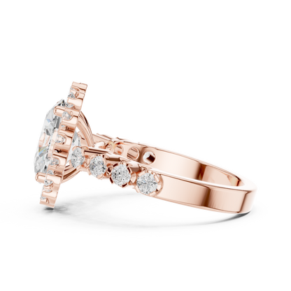 Mixed Shape Lab Grown Diamond Halo Ring