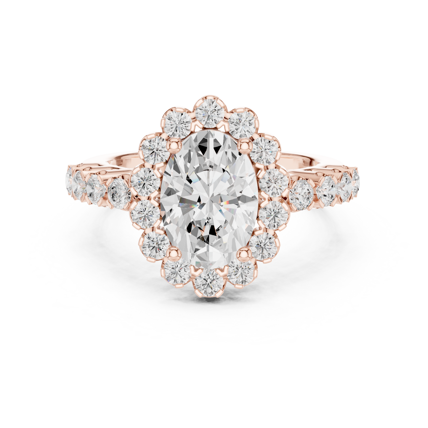 Mixed Shape Lab Grown Diamond Halo Ring