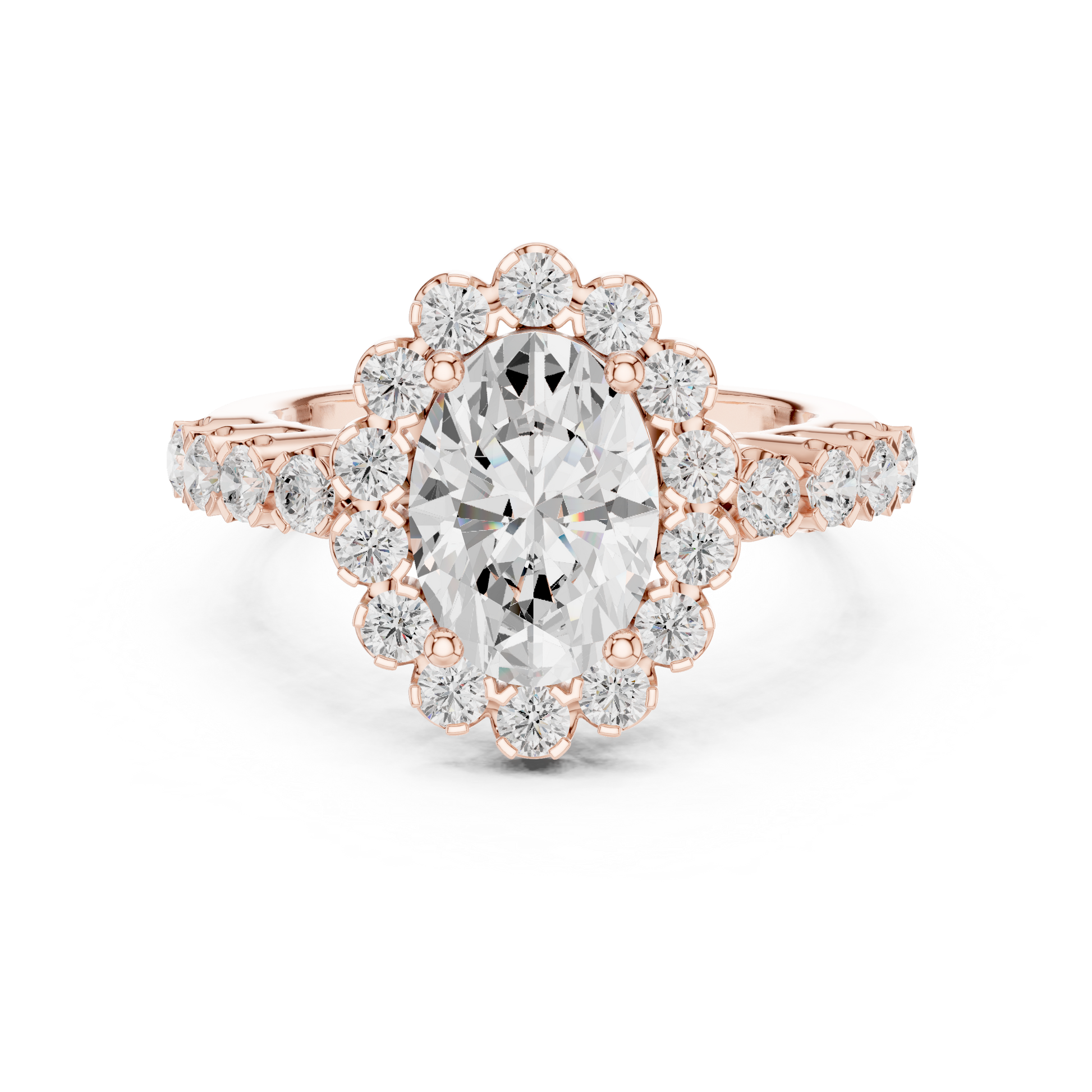 Mixed Shape Lab Grown Diamond Halo Ring