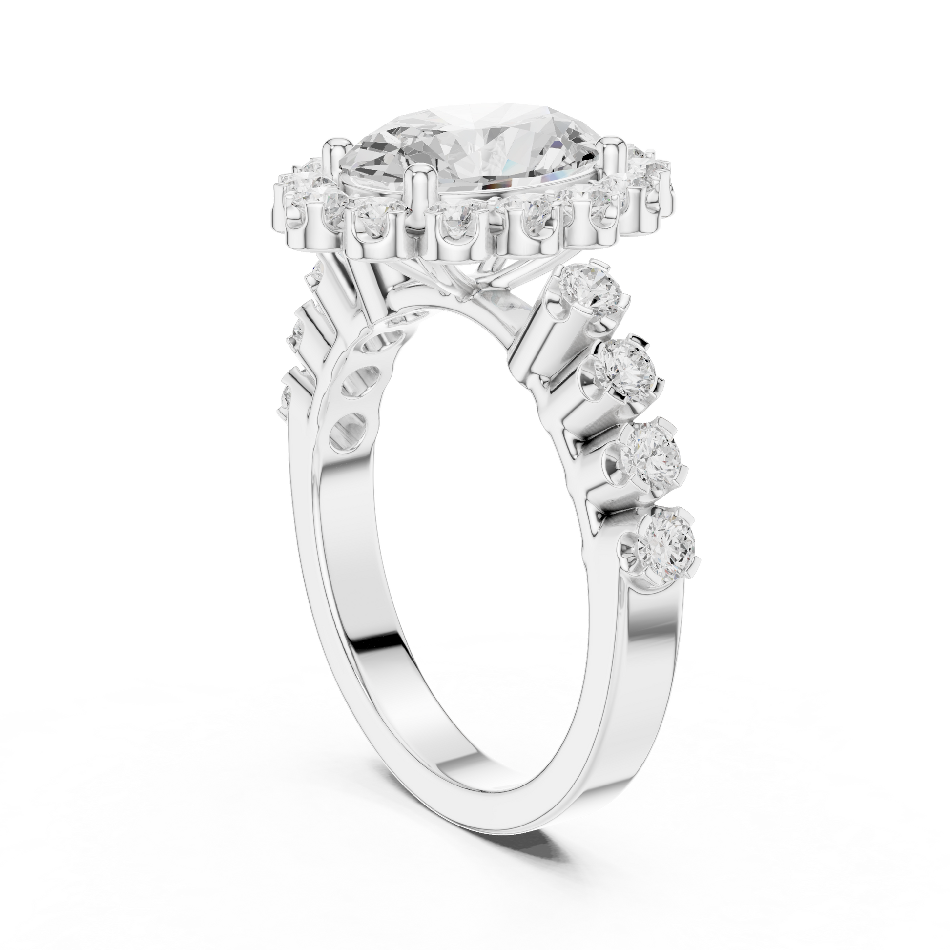 Mixed Shape Lab Grown Diamond Halo Ring