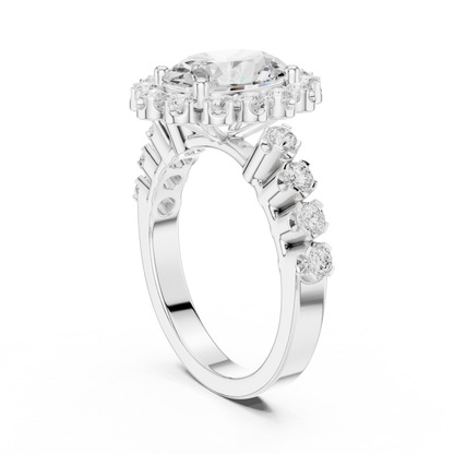 Mixed Shape Lab Grown Diamond Halo Ring