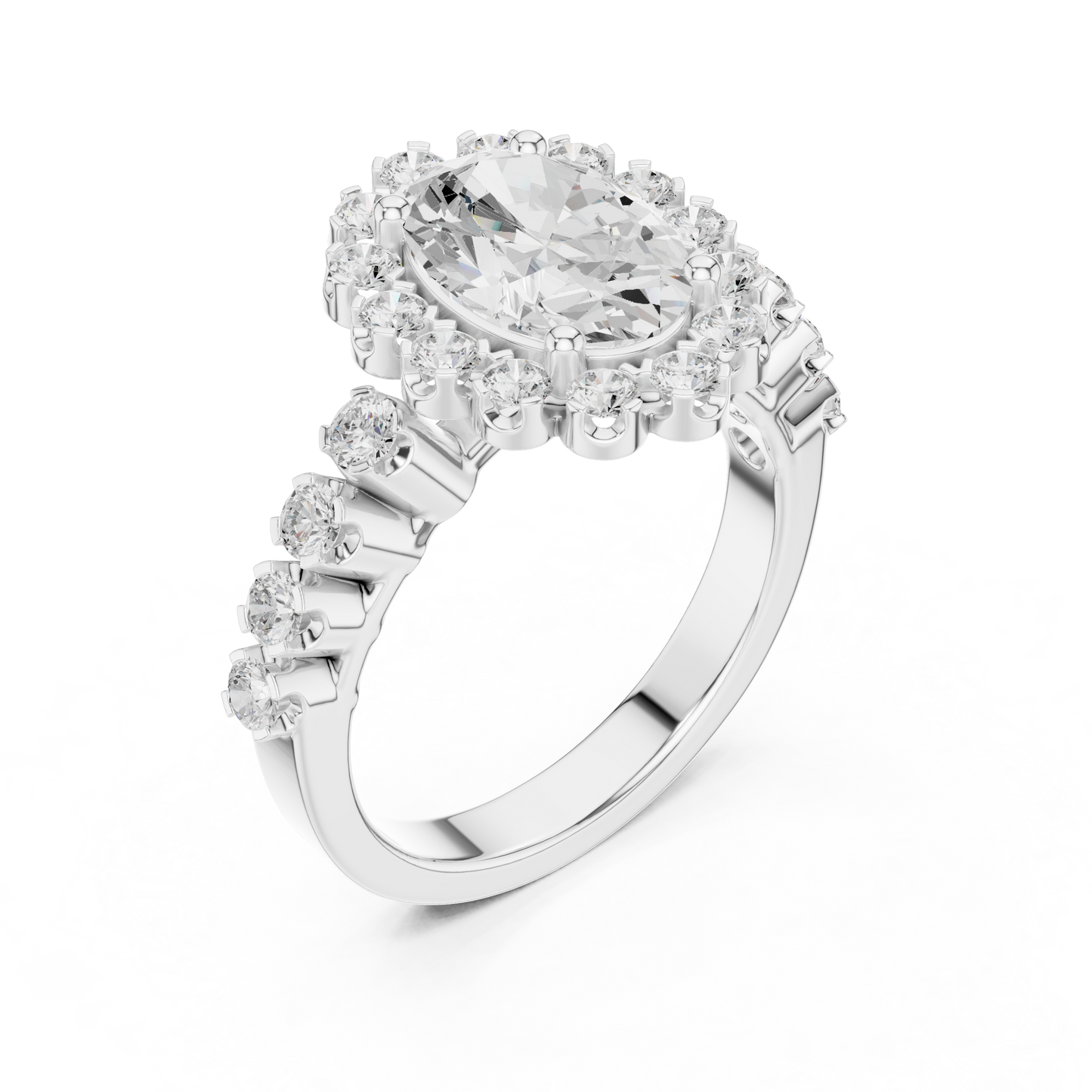 Mixed Shape Lab Grown Diamond Halo Ring