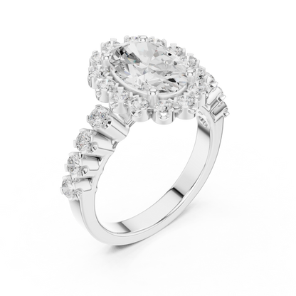 Mixed Shape Lab Grown Diamond Halo Ring