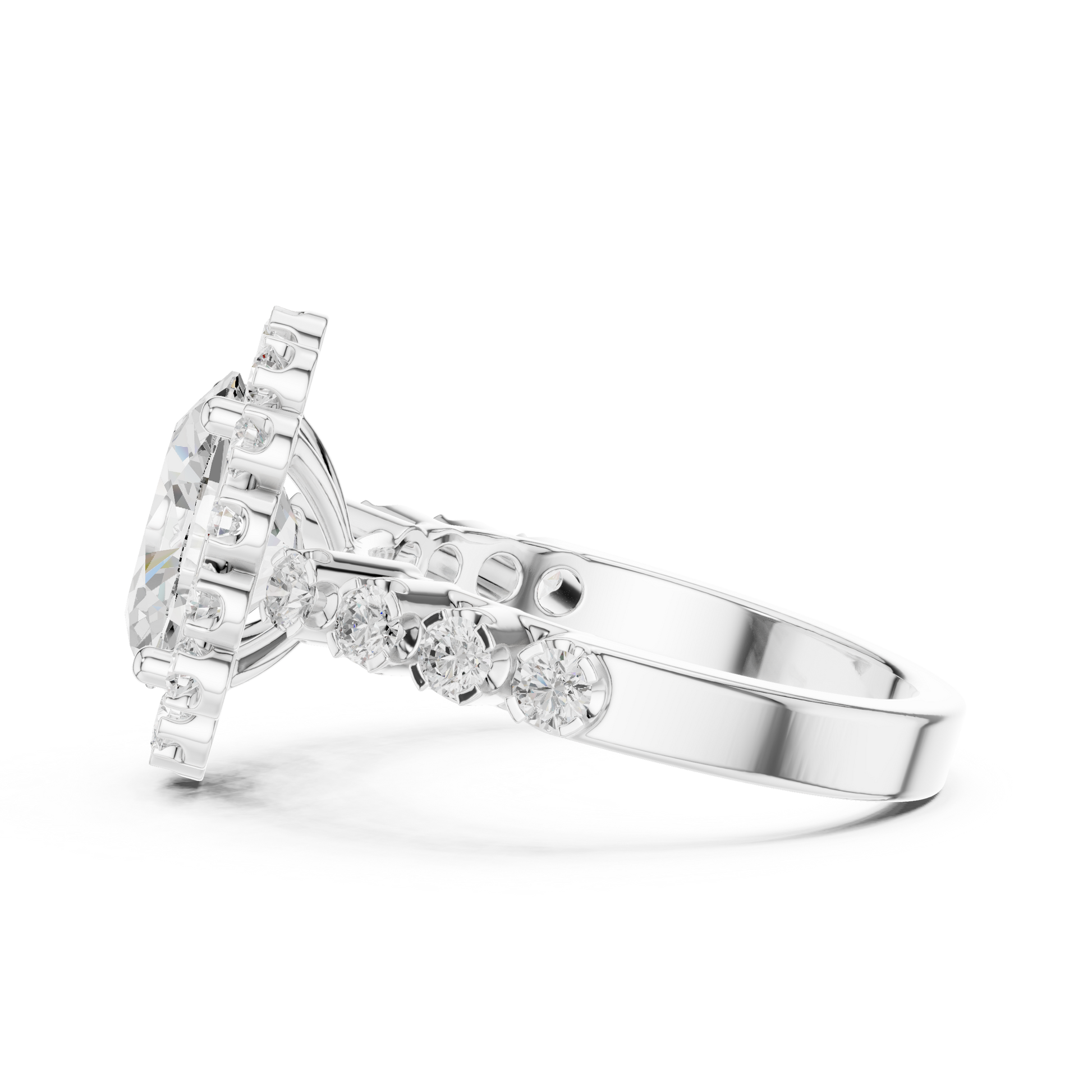Mixed Shape Lab Grown Diamond Halo Ring