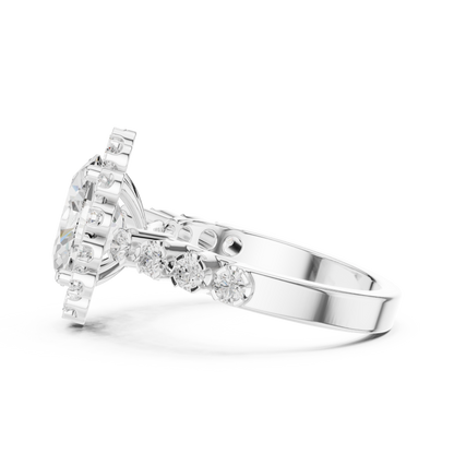 Mixed Shape Lab Grown Diamond Halo Ring