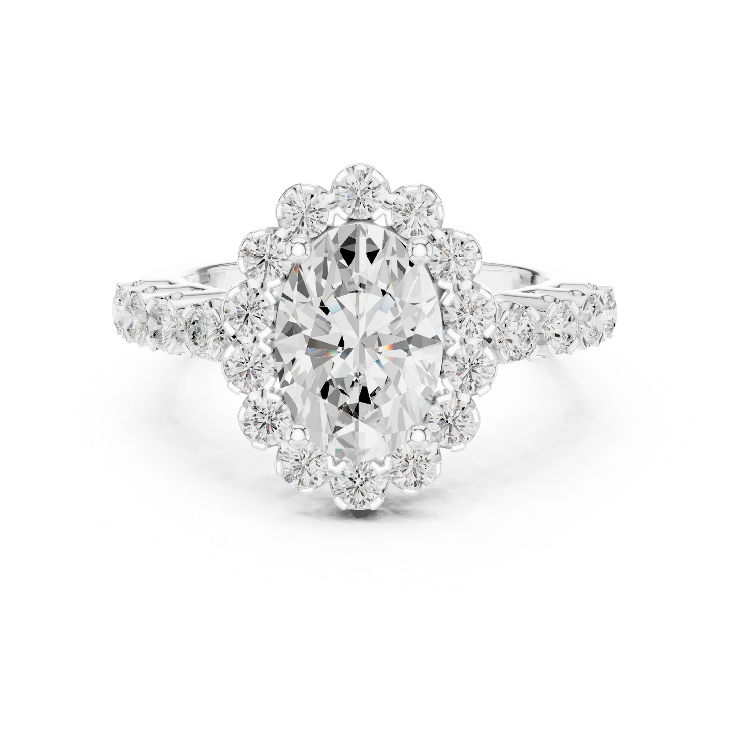 Mixed Shape Lab Grown Diamond Halo Ring